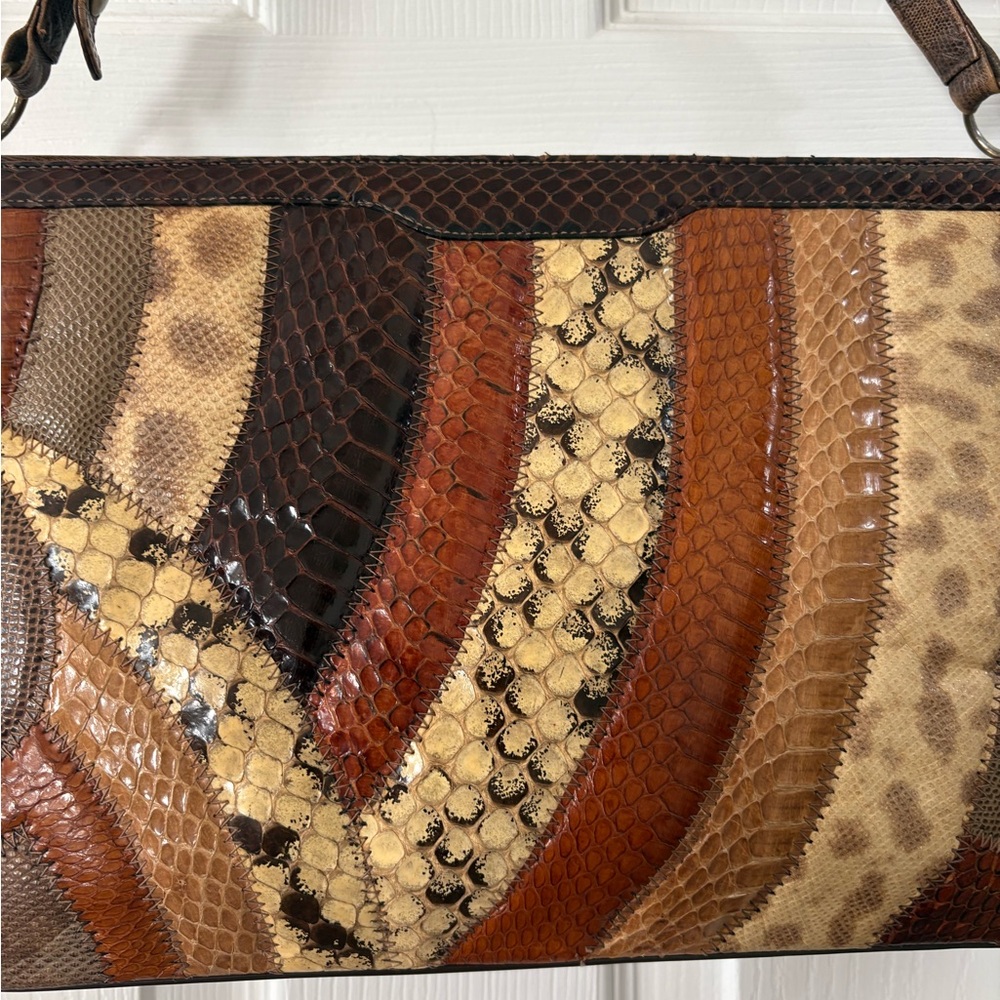 Multicolor Patchwork Shoulder Bag - image 2